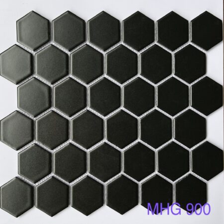 Gạch mosaic lục giác màu đen mờ