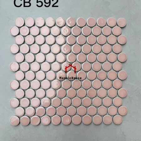 GẠCH MOSAIC CHẤM BI MÀU HỒNG CB 592