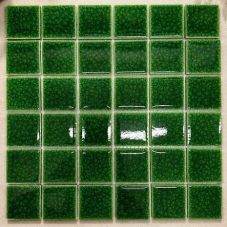 Gạch Mosaic Gốm Men Rạn 2 Lớp Xanh Lá