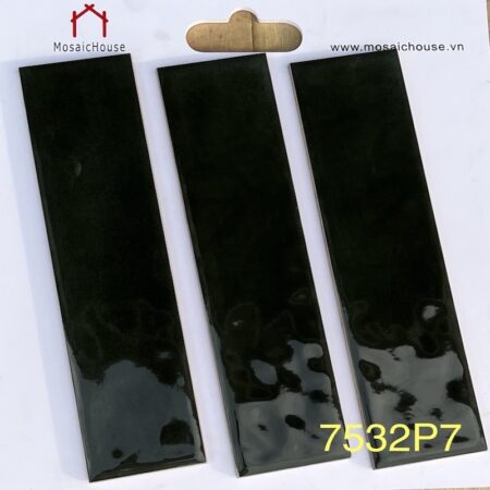 Gạch Thẻ Gợn Sóng 75x300 Màu Đen 7532P7