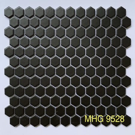 Gạch mosaic lục giác nhỏ màu đen