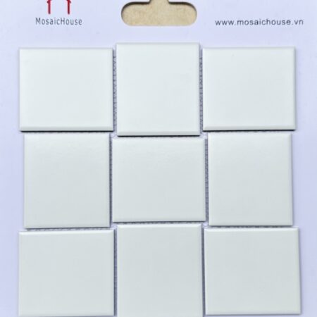 Gạch Mosaic Gốm Vuông Màu Trắng