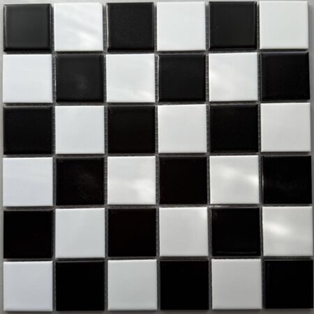 Gạch Mosaic Gốm Sứ Mix Trắng Đen 48A01