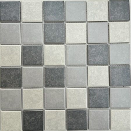Gạch Mosaic Gốm Sứ Mix Màu Xám