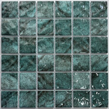 Gạch Mosaic Gốm Sứ Xanh Rêu Gợn Sóng MHG 928